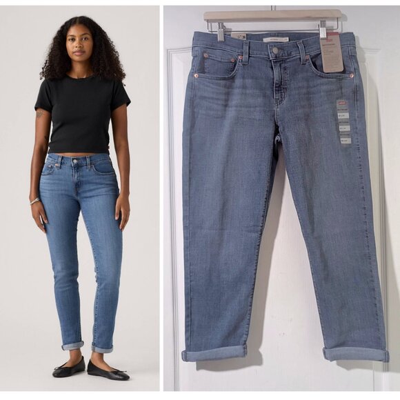 Levi's | Boyfriend Mid-Rise Jeans In Lapis Gem Medium Wash - Picture 1 of 12
